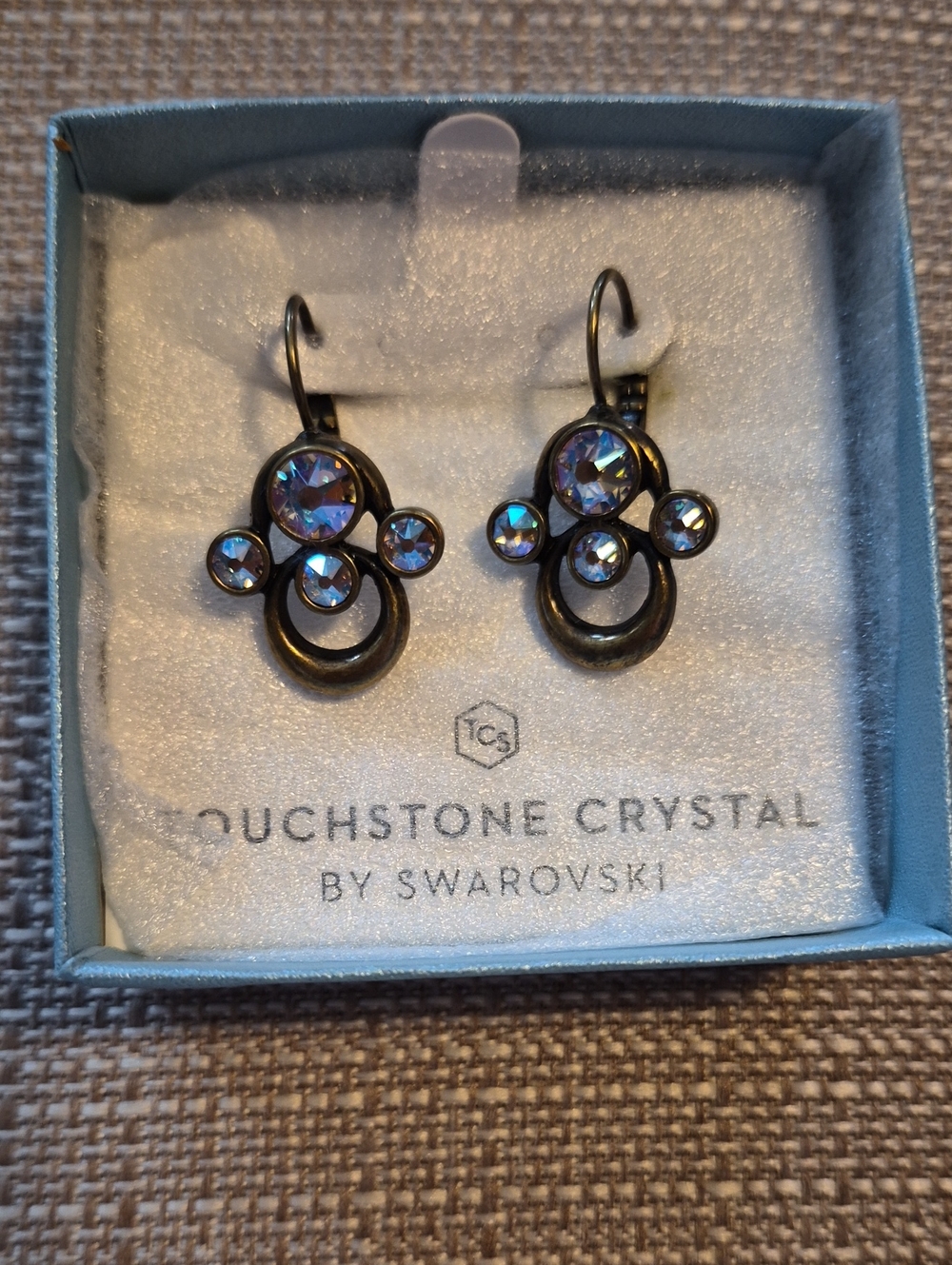 Touchstone Crystal by Swarovski Aurora Borealis Crystal Drop Earrings